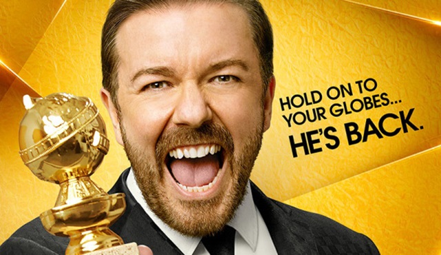 73. Altın Küre Ödülleri için Ricky Gervais'in yer aldığı bir poster geldi