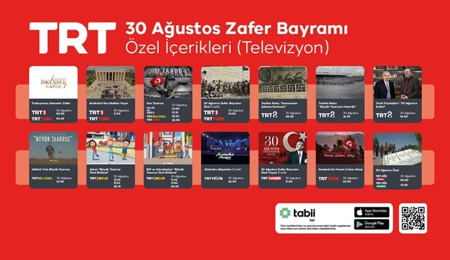 TRT, 30 Ağustos Zafer Bayramı'nda özel yayınlarla ekrana gelecek!