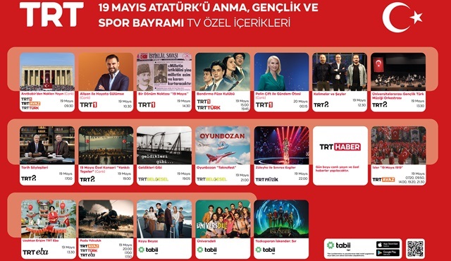 TRT, 19 Mayıs'a özel yayınlarla ekrana gelecek!
