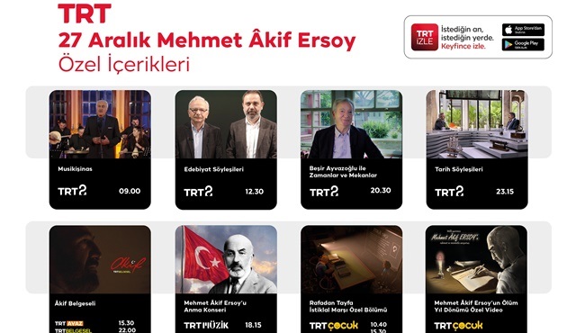 TRT, Mehmet Âkif Ersoy’un vefatının 86. yıl dönümüne özel içerikler yayınlayacak!